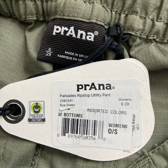 Prana Palisades Ripstop Utility Pant Womens 6 Rye Green 29" Relaxed Fit Straight - Picture 7 of 13